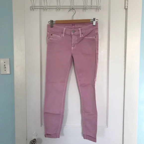 Hudson Jeans | Pink Pastel Denim Harkin Crop Super Skinny Cuff - Picture 2 of 9